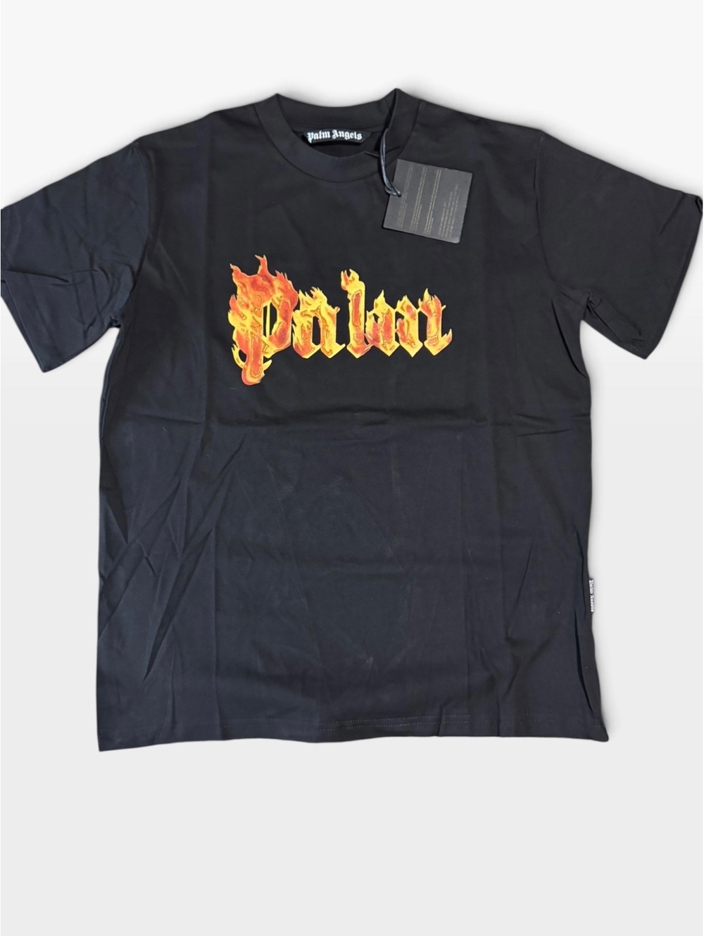 Palm Angels black flame logo T-shirt